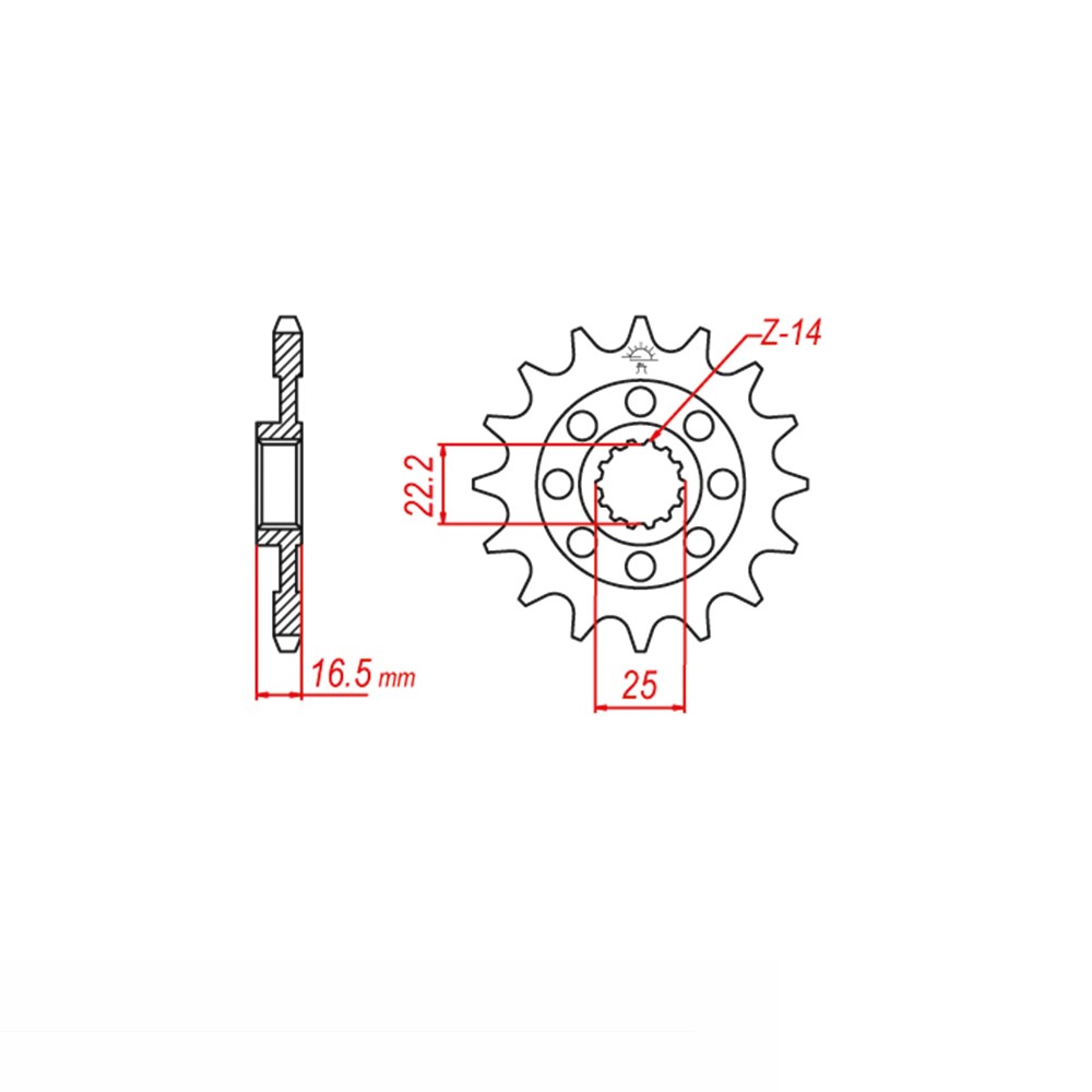 Sprocket, 15 Teeth, Pitch 520
