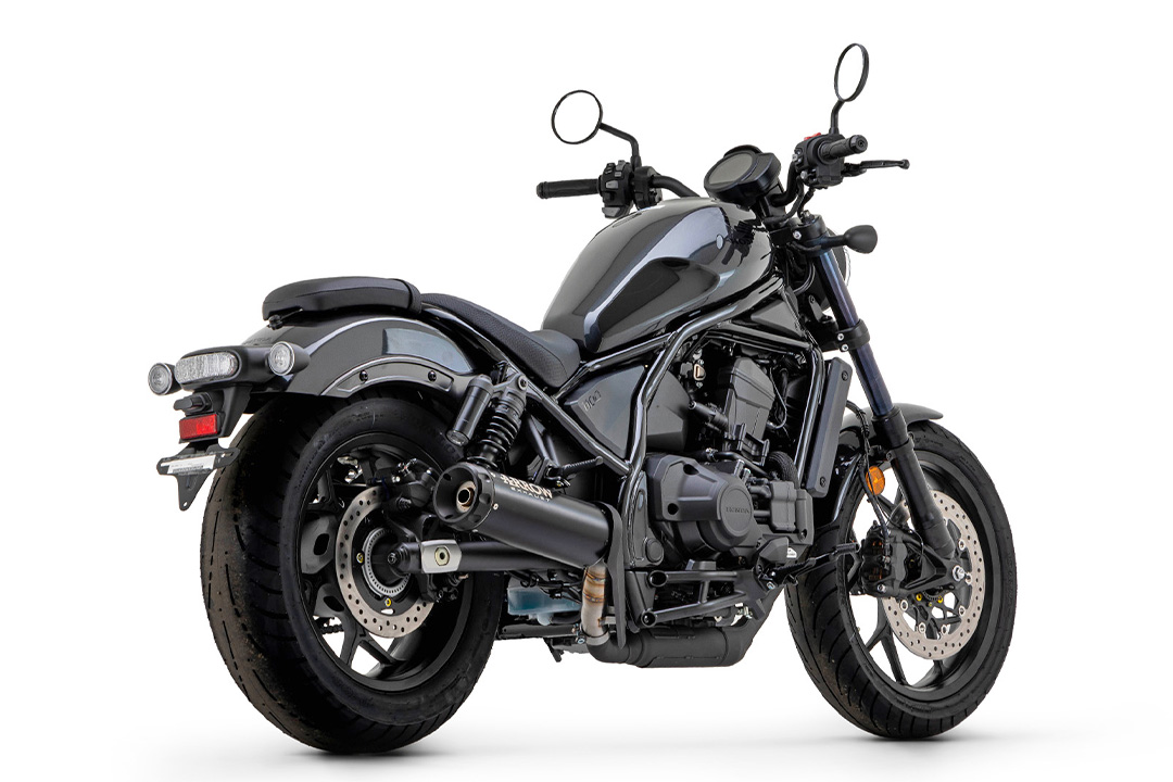 ARROW REBEL DARK Slip-On Exhaust with Black Aluminium End Cap for Honda CMX 1100 Rebel Model Year 2021-