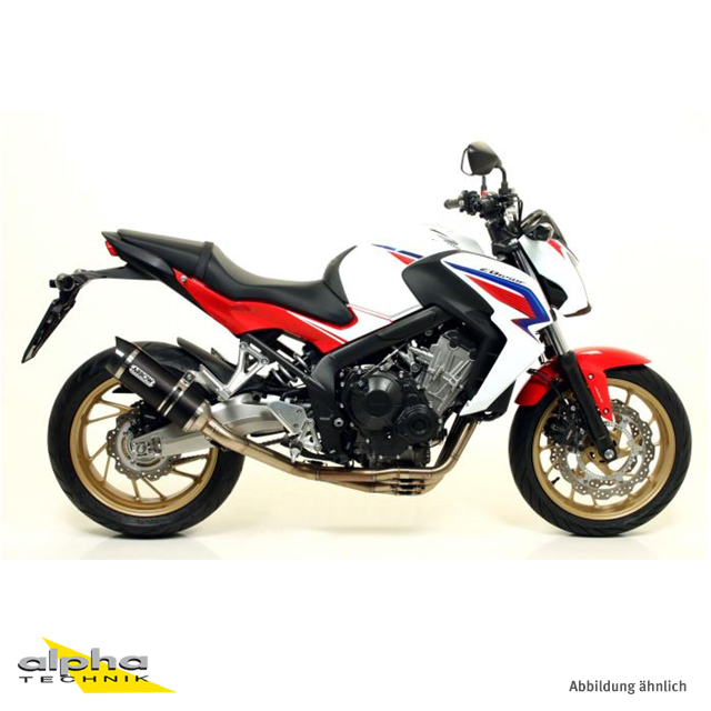 ARROW STREET THUNDER exhaust for Honda CBR650F 2014-, black aluminium with carbon end cap (Only with ARROW header)