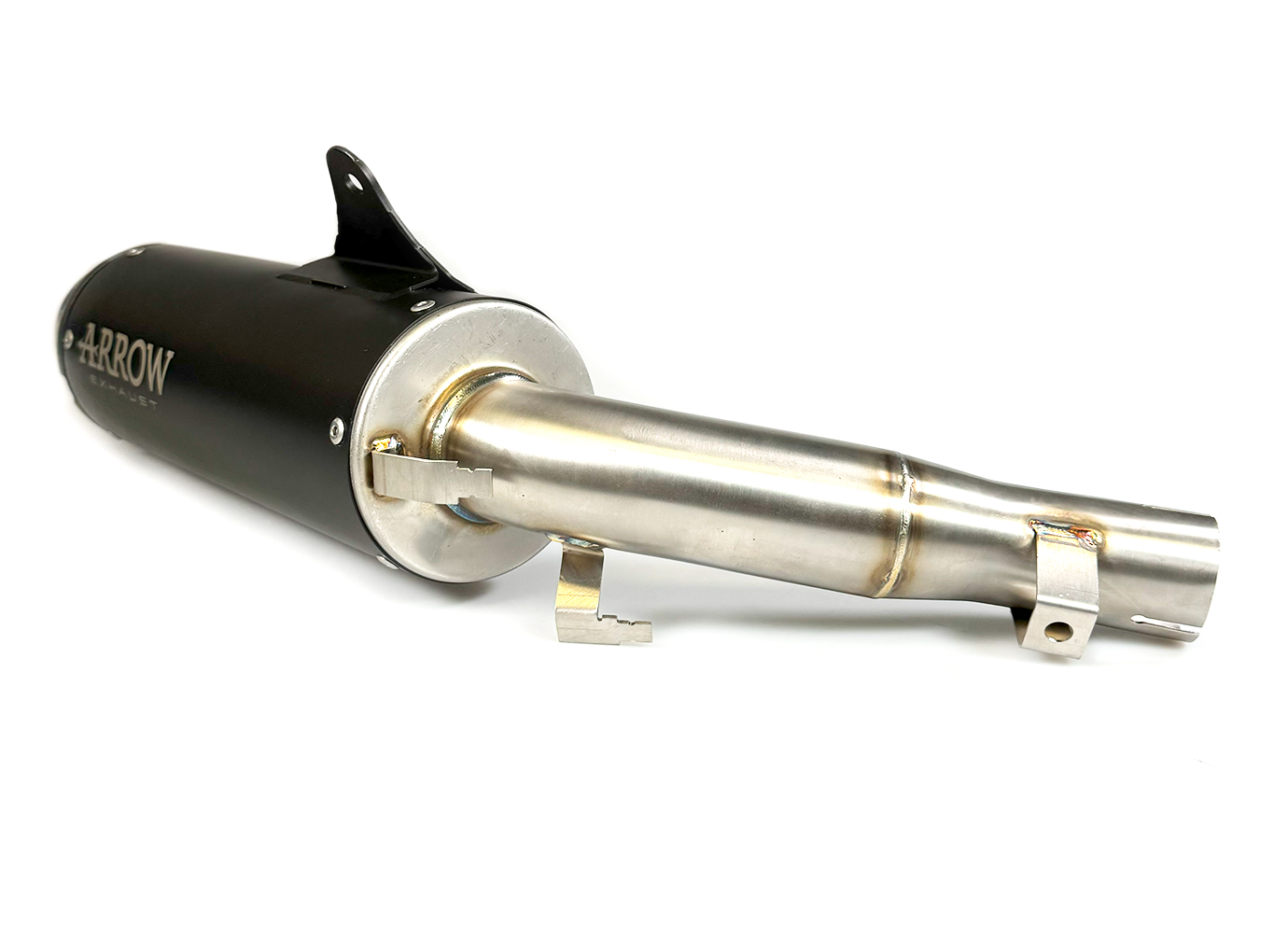 ARROW REBEL Slip-On Exhaust, Black Stainless Steel with Carbon End Cap for Honda CL500 Model Year 2023-