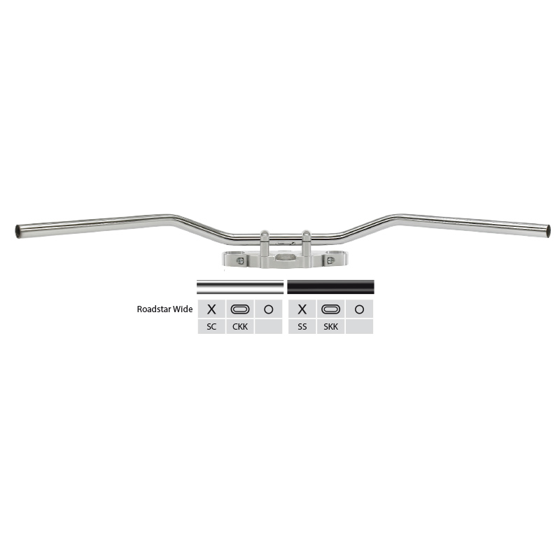 TRW Steel Handlebar Custom Roadstar Wide MCL134SC, Chrome-plated