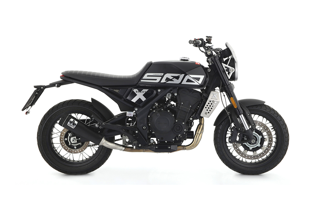 ARROW REBEL Slip-On Exhaust for Brixton CrossFire 500 X 2021-, Black Stainless Steel