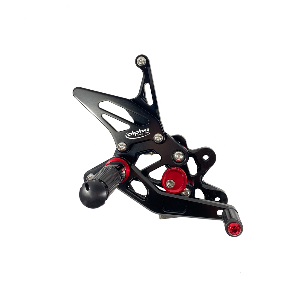 >TRACK< footrest rearset system, black, Suzuki GSX-R600 2006-10 ABE