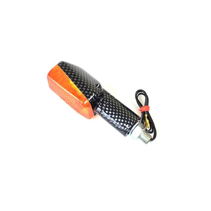 Mini-flasher light, turn signal E-marked, Carbon Look, Yellow Lens