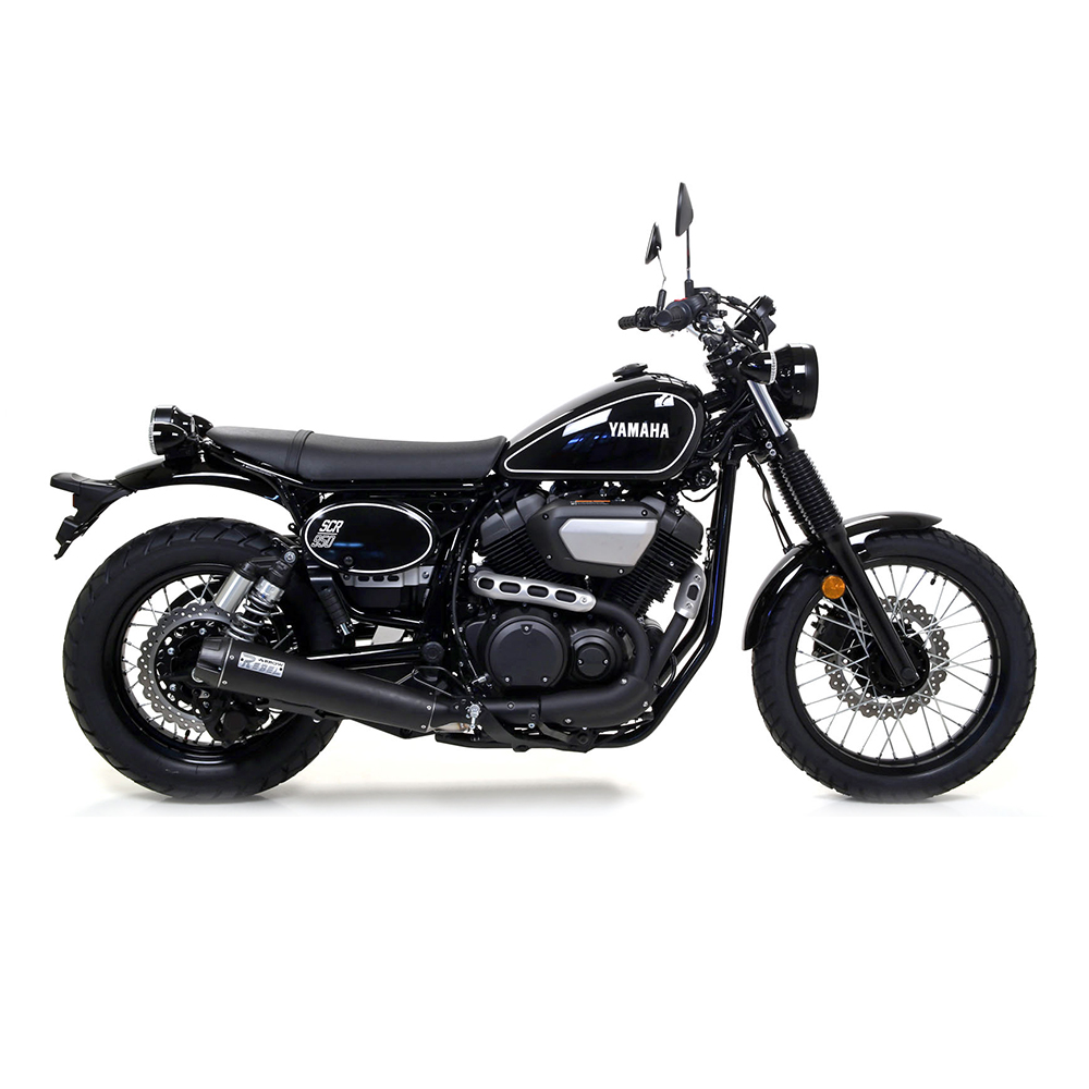 ARROW REBEL DARK Exhaust for Yamaha SCR950 2017-, Black Stainless Steel (Only with ARROW Header)