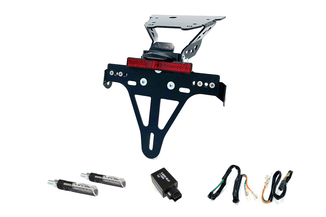 Number Plate Holder-flasher light, turn signal-Kit IDEA for Honda NC700S/750S Type RC61/70 from model year 2012 onwards (Rear)