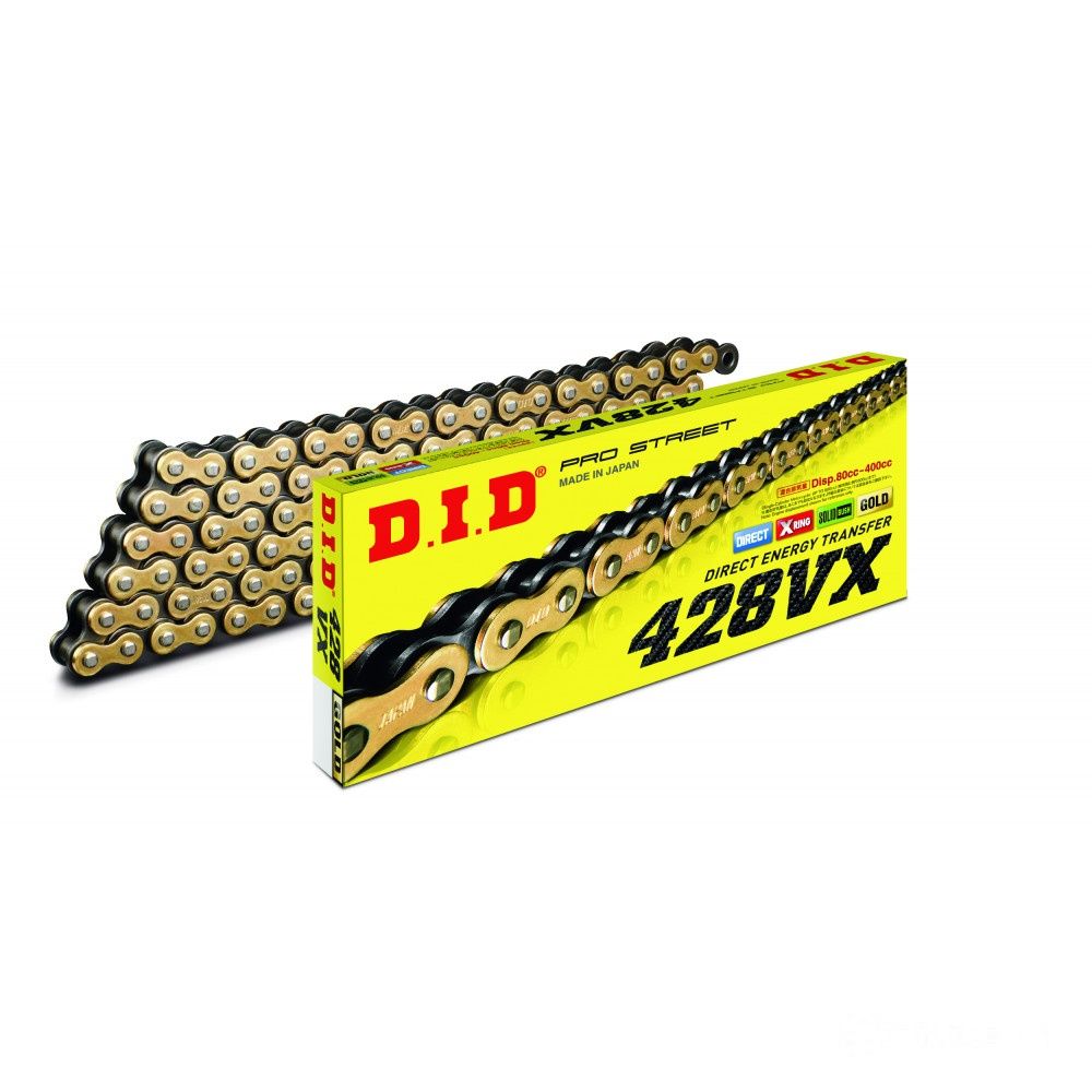 chain DID 428 VX Gold X-Ring Chain - Reinforced, 130 Links | alpha Technik