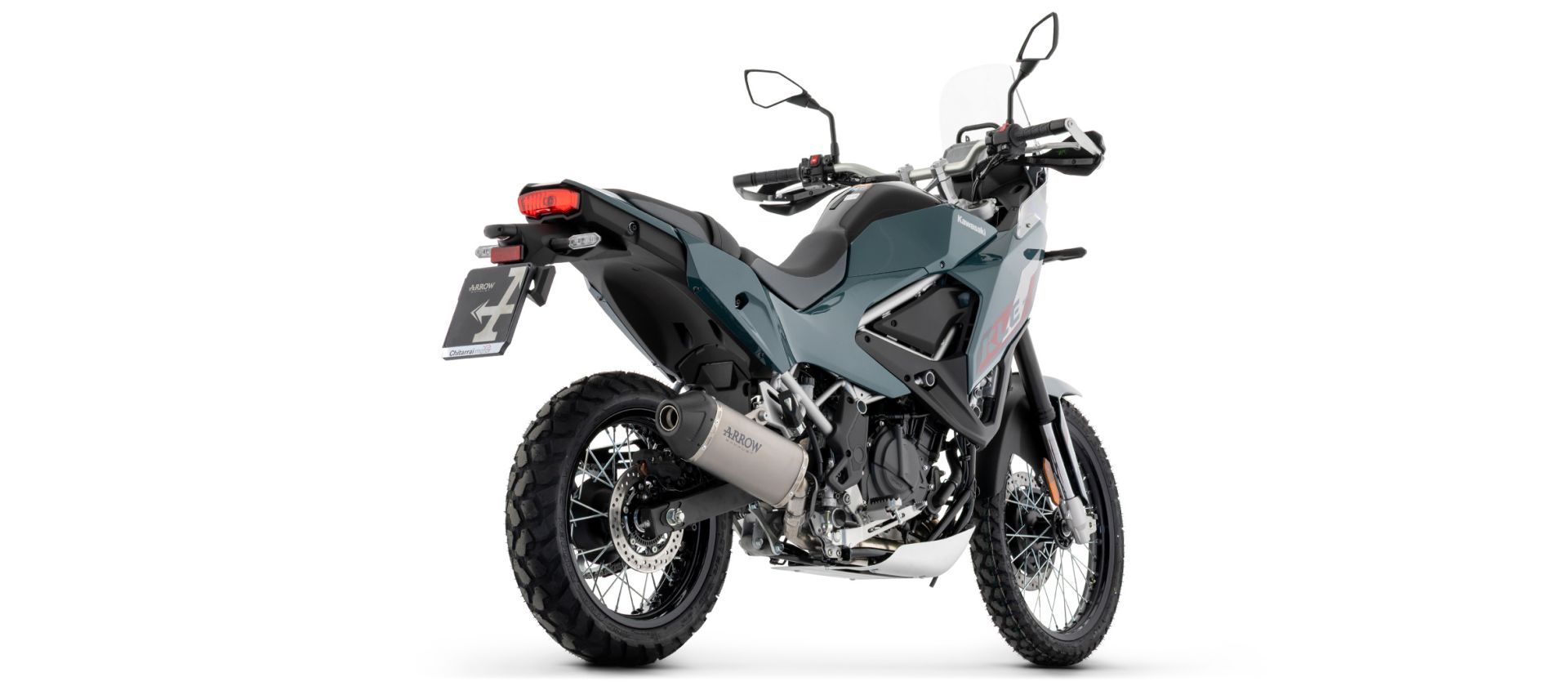 ARROW EXPLORER Titanium Exhaust with Carbon End Cap for Kawasaki KLE ...